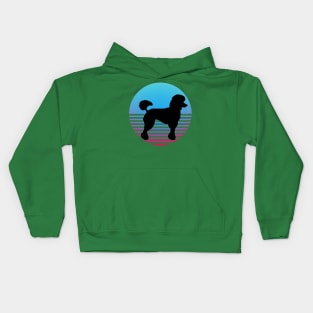 poodle cold sunset retro Kids Hoodie